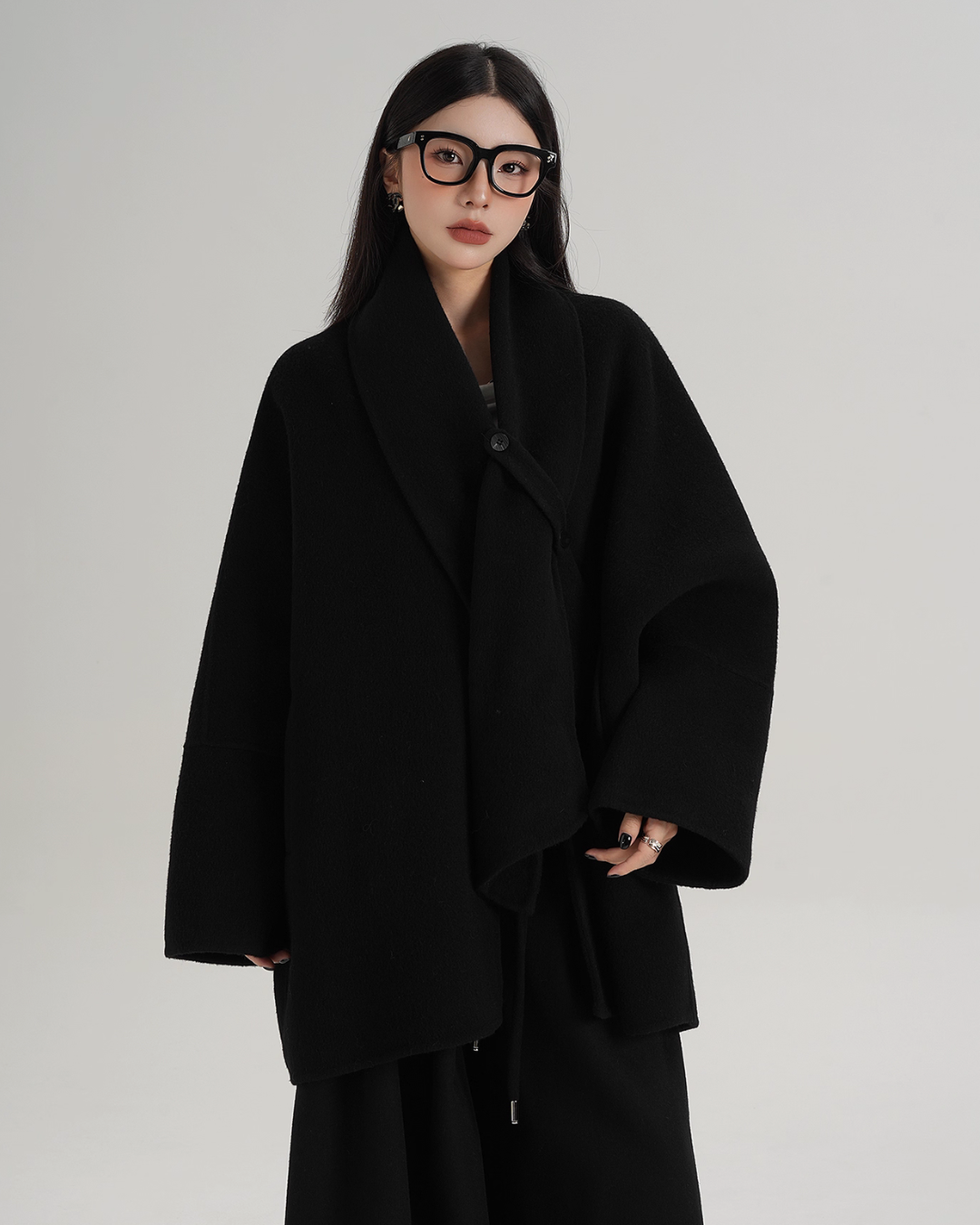 Collarless Wool Coat SRS0367