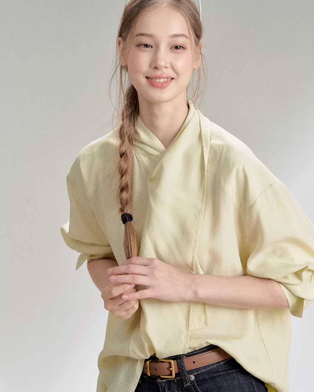 Tie-Up Long-Sleeve Shirt RCR0020