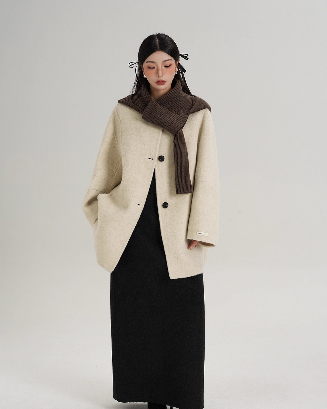 Scarf Design Wool Coat SRS0375