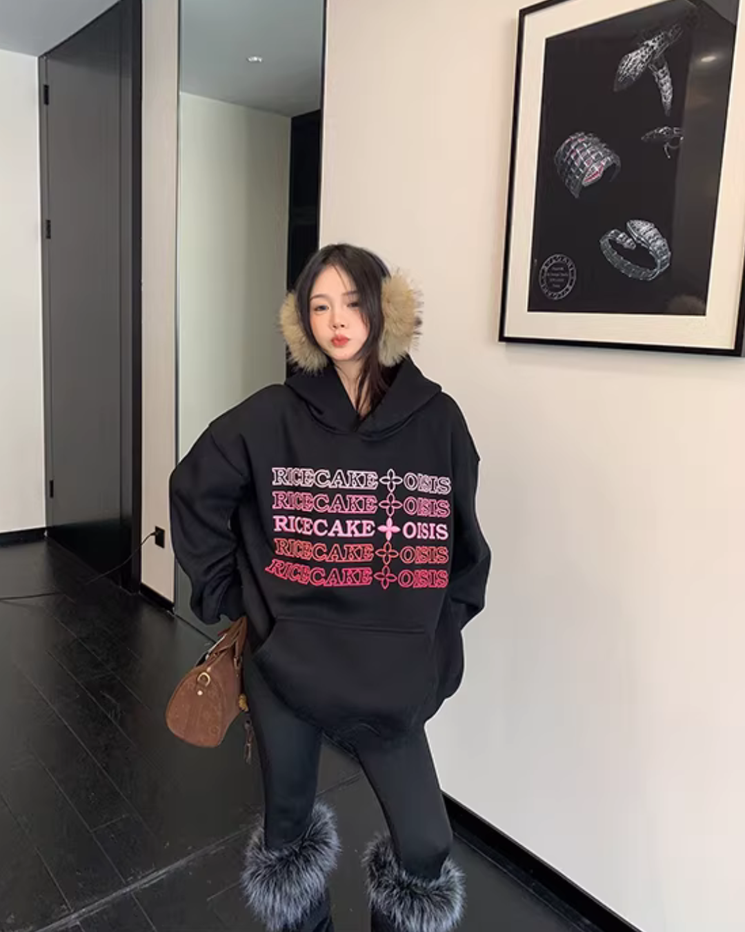 Embossed Logo Loose Hoodie YLS1024