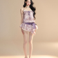French Purple Frill Dress LAS0021