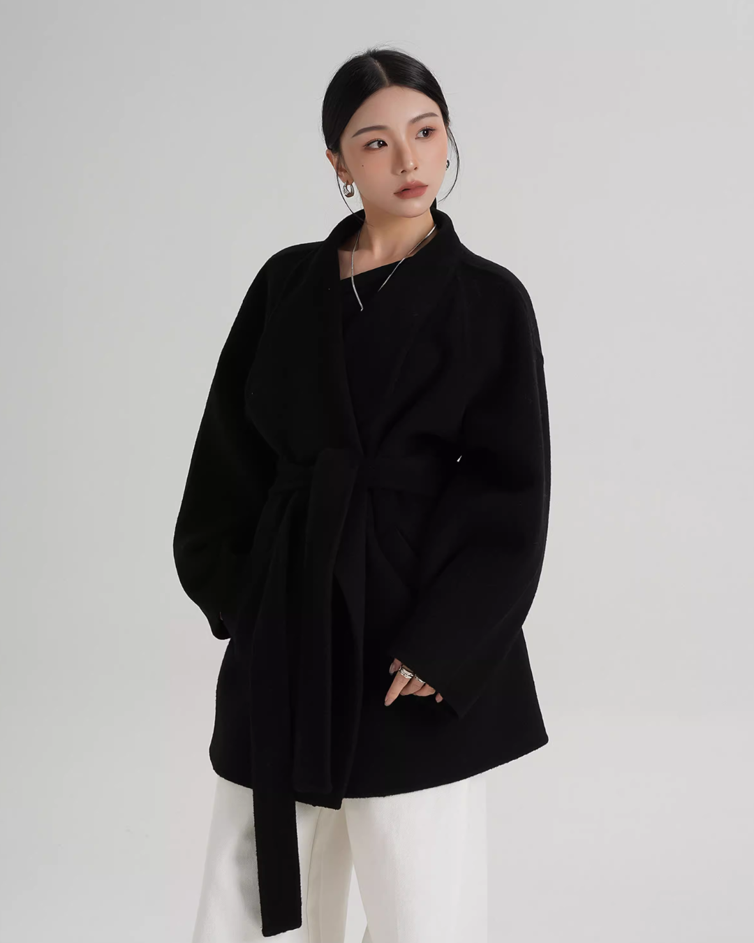 Stand Collar Mid-Length Coat SRS0355