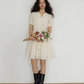 Flower Embroidery Tiered Mini Dress VAS0020