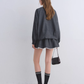 Lace Collar Zip Jacket / Flared Mini Skirt ASG0084