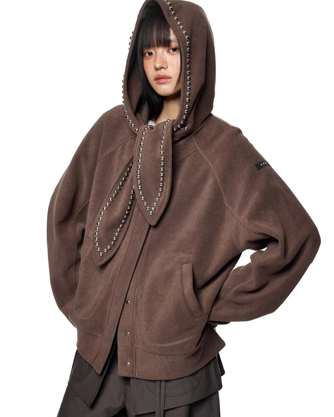 Rabbit Ear Studded Hoodie EZK0098