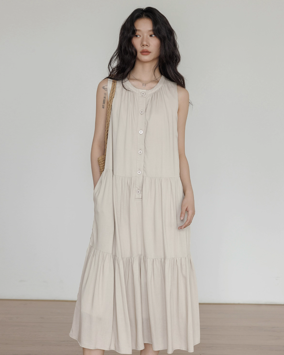 Tiered Gathered Long Dress VAS0119