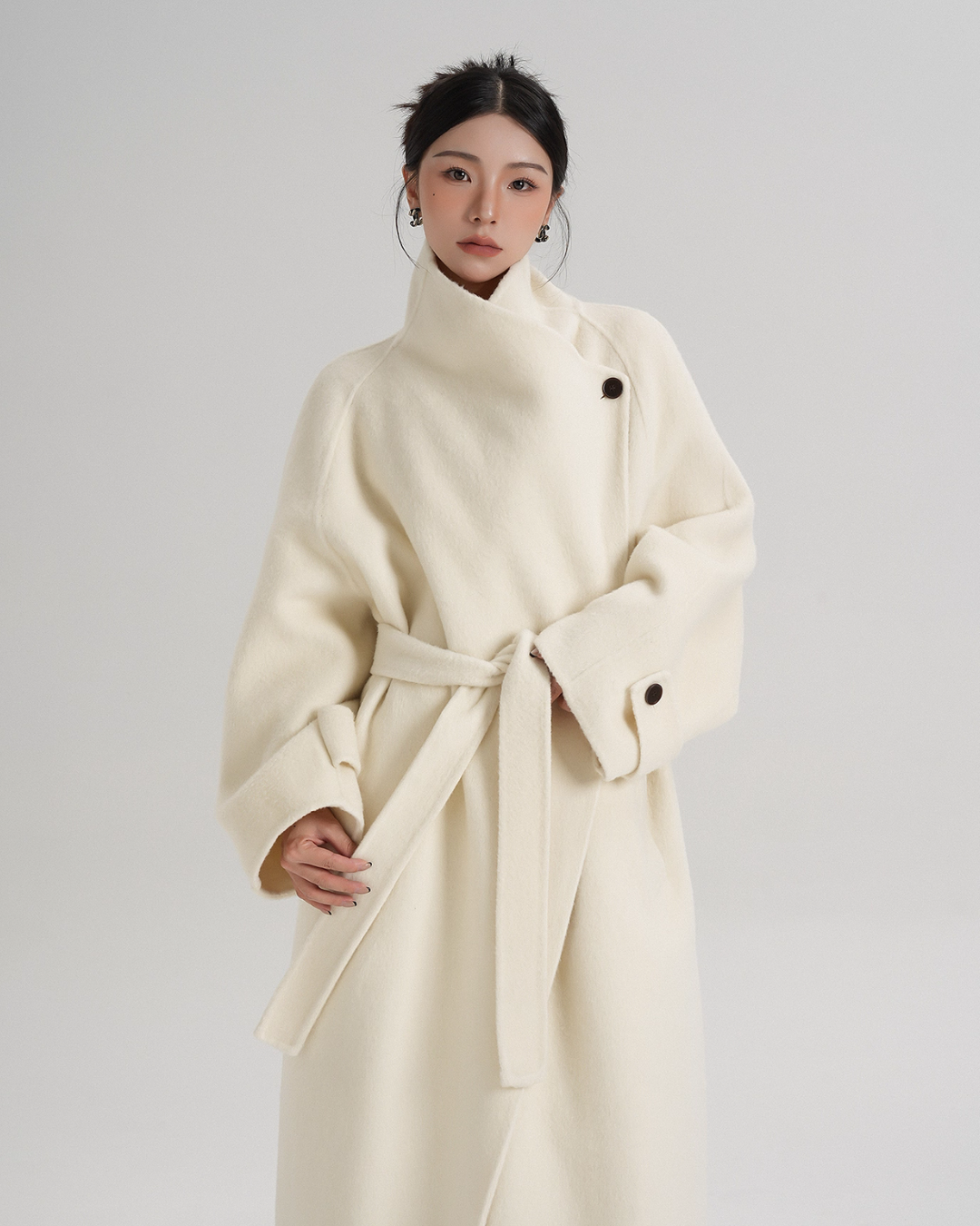 Tie Waist Wool Coat SRS0362