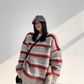 Border Shaggy Knit Tops YLS0713