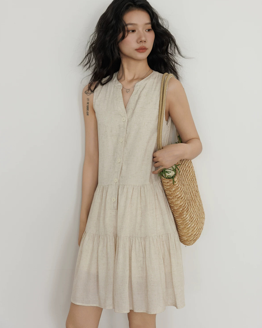 Sleeveless Tiered Mini Dress VAS0202