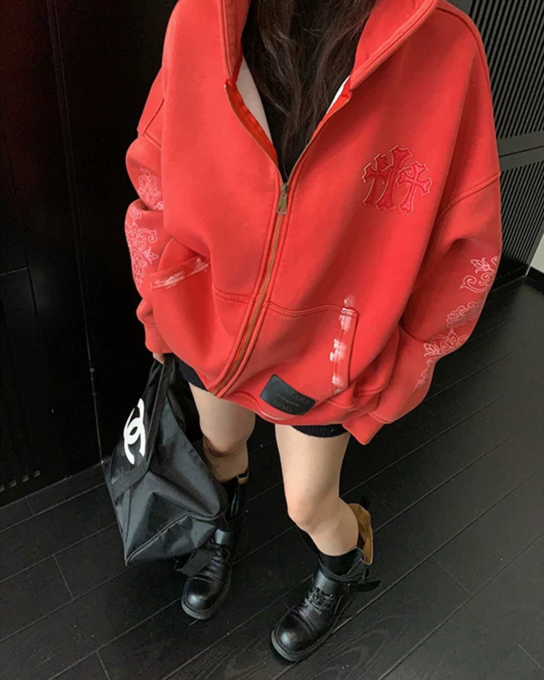 Chrome Hearts Style Zip-Up Hoodie YLS1074
