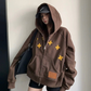 Patch Embroidered Distressed Hoodie  YLS1047