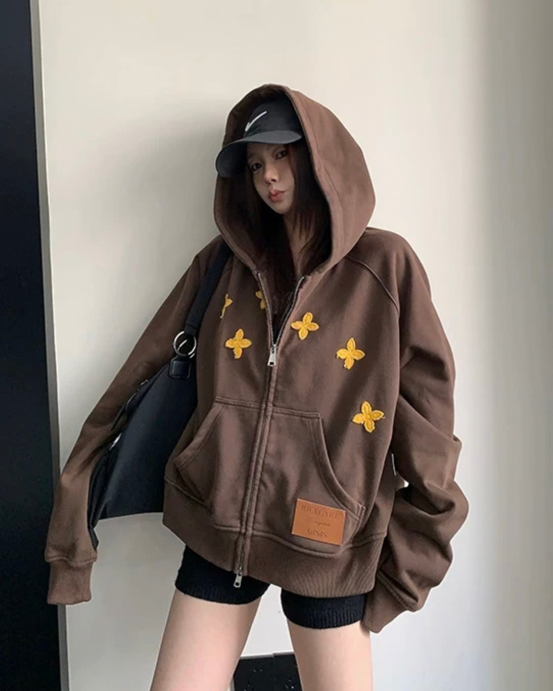 Patch Embroidered Distressed Hoodie  YLS1047