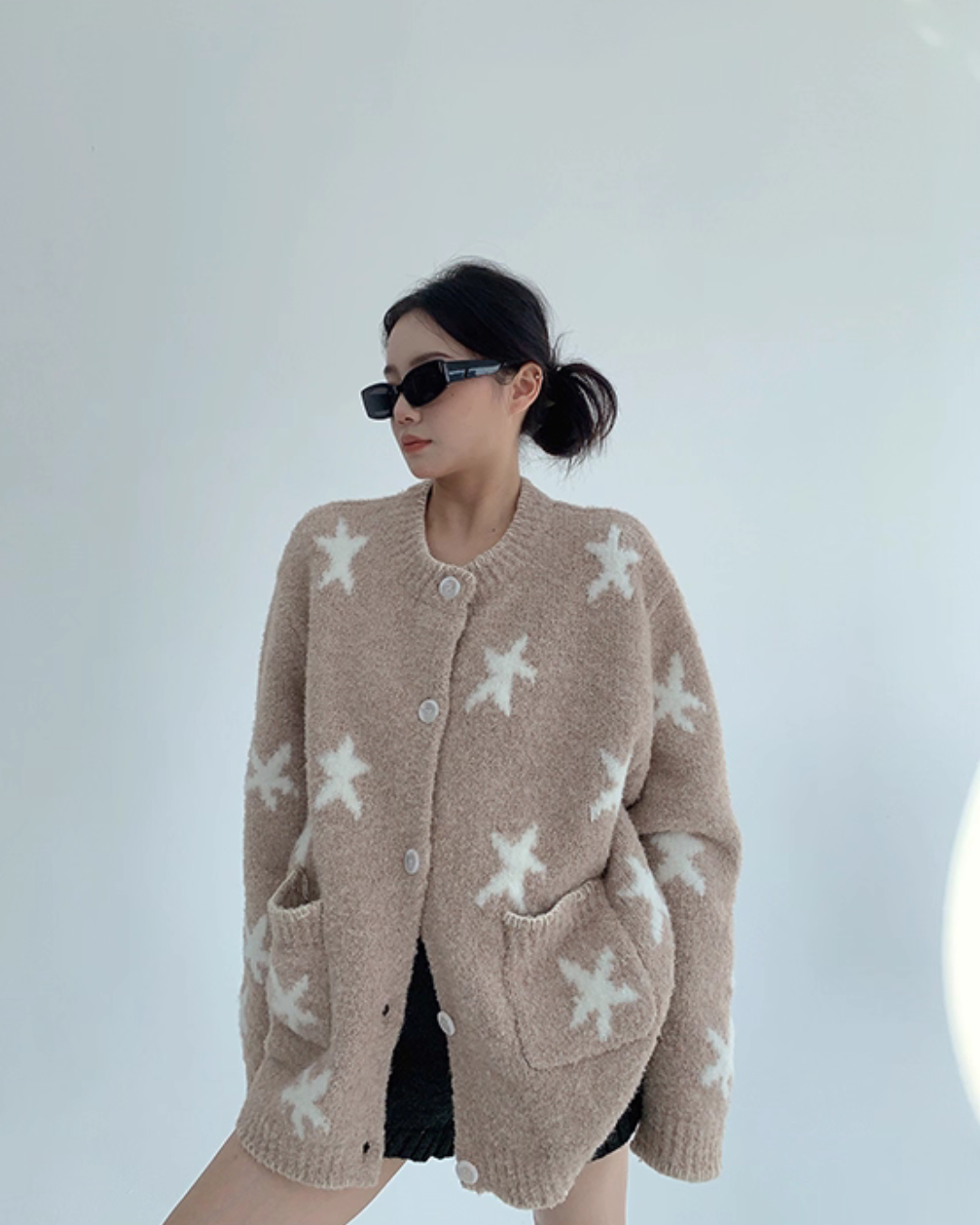 Star Patterned Knit Cardigan YLS1002