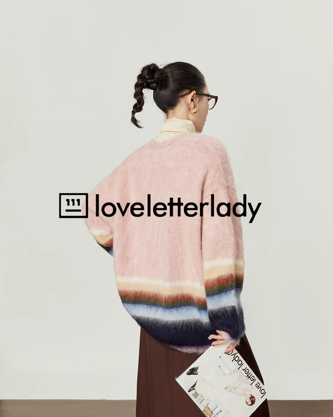 Pastel Striped Pullover Crewneck Knit LLA0391