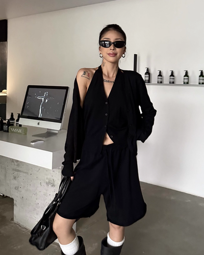 Long Sleeve Top / Short Pants / Halter Neck Top ZRS0081