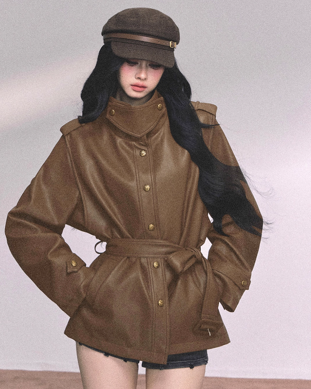Retro Oversized Leather Jacket LAS0048