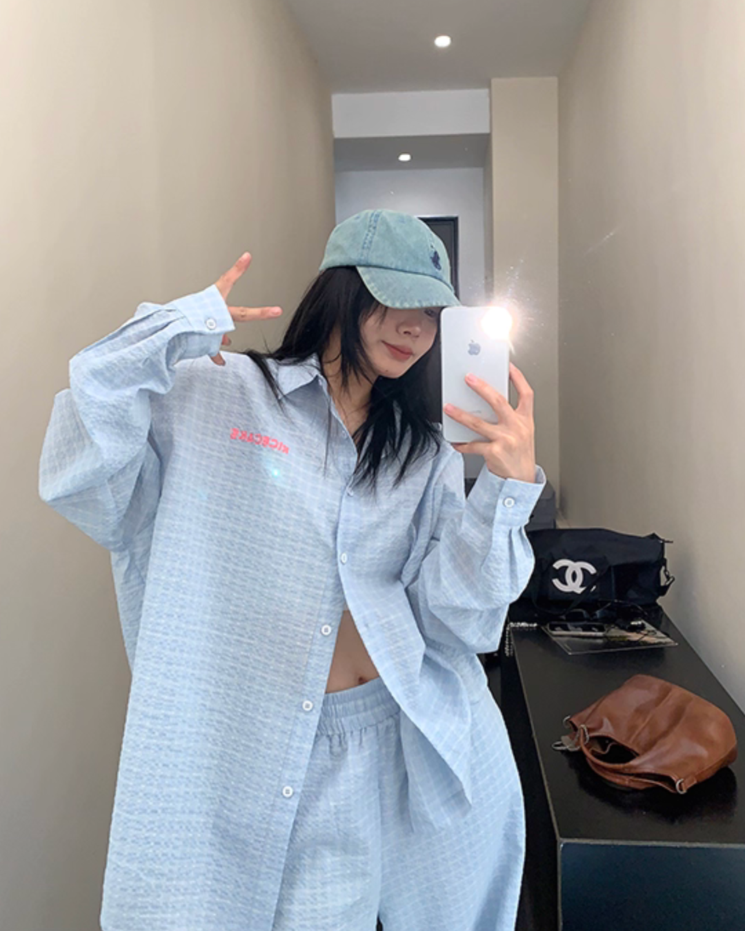 Plaid Long Sleeve Shirt / Loose Pants YLS0916