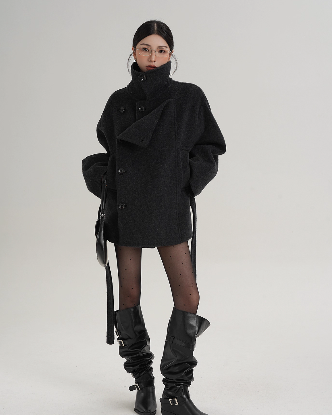 Stand Collar Wool Trench Coat SRS0376