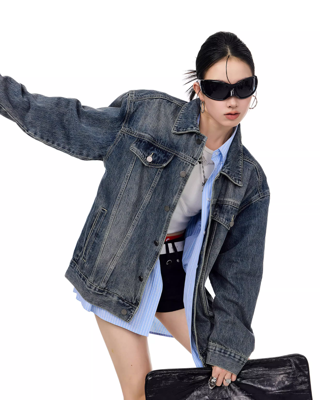 Loose Silhouette Denim Jacket ICM0091