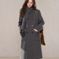 Scarf Collar Double Breasted Wool Coat WDB0003