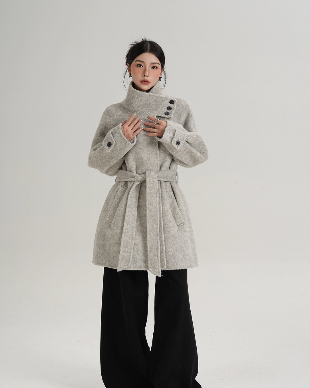 Stand Collar Wool Coat SRS0364