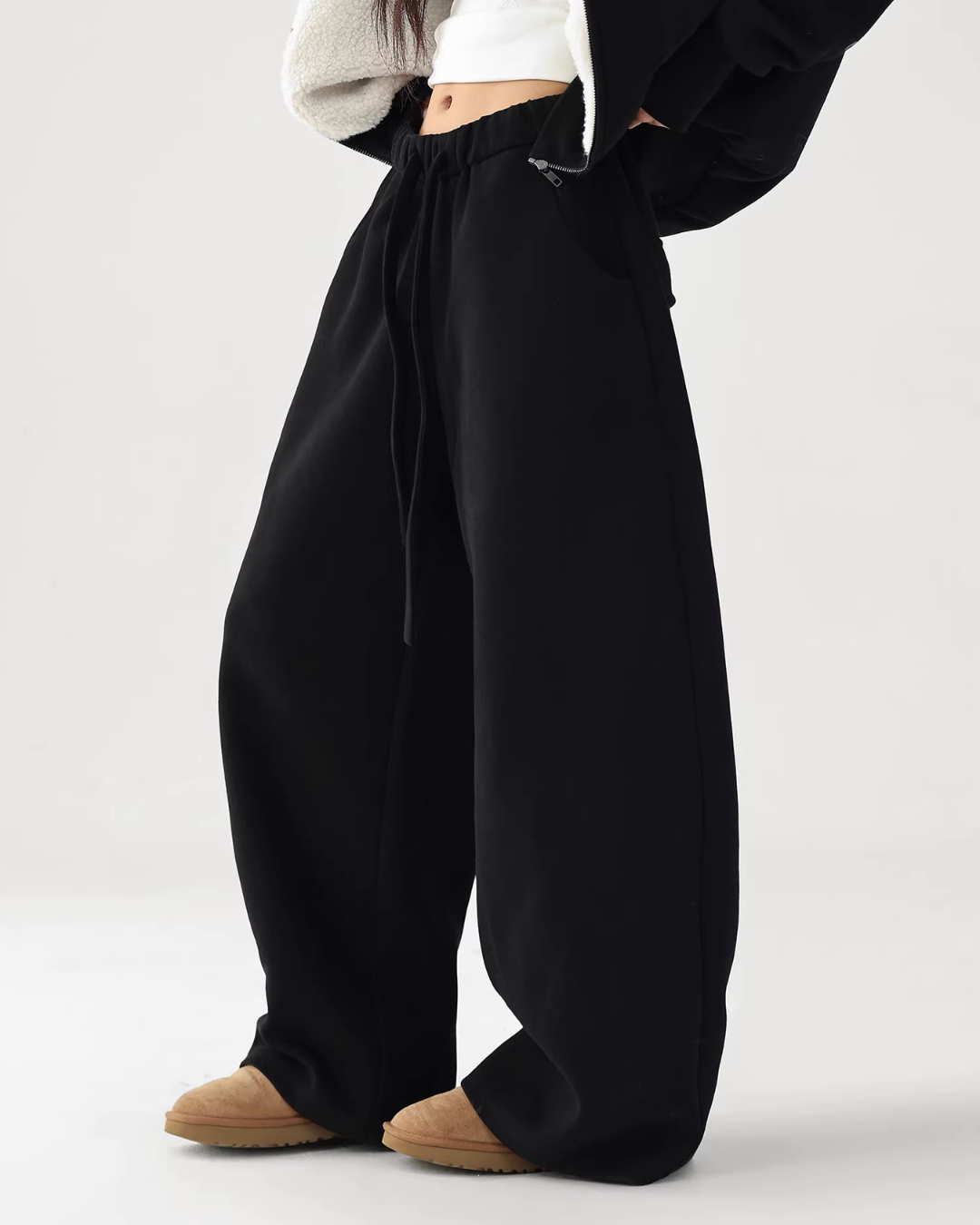 Fur Collar Fleece Hoodie/Casual Pants ACS0349