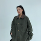 Leather Collar Military Jacket YLS0914