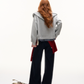 Plaid Spliced Hood Hoodie / Mini Skirt / Flare Pants ASG0066