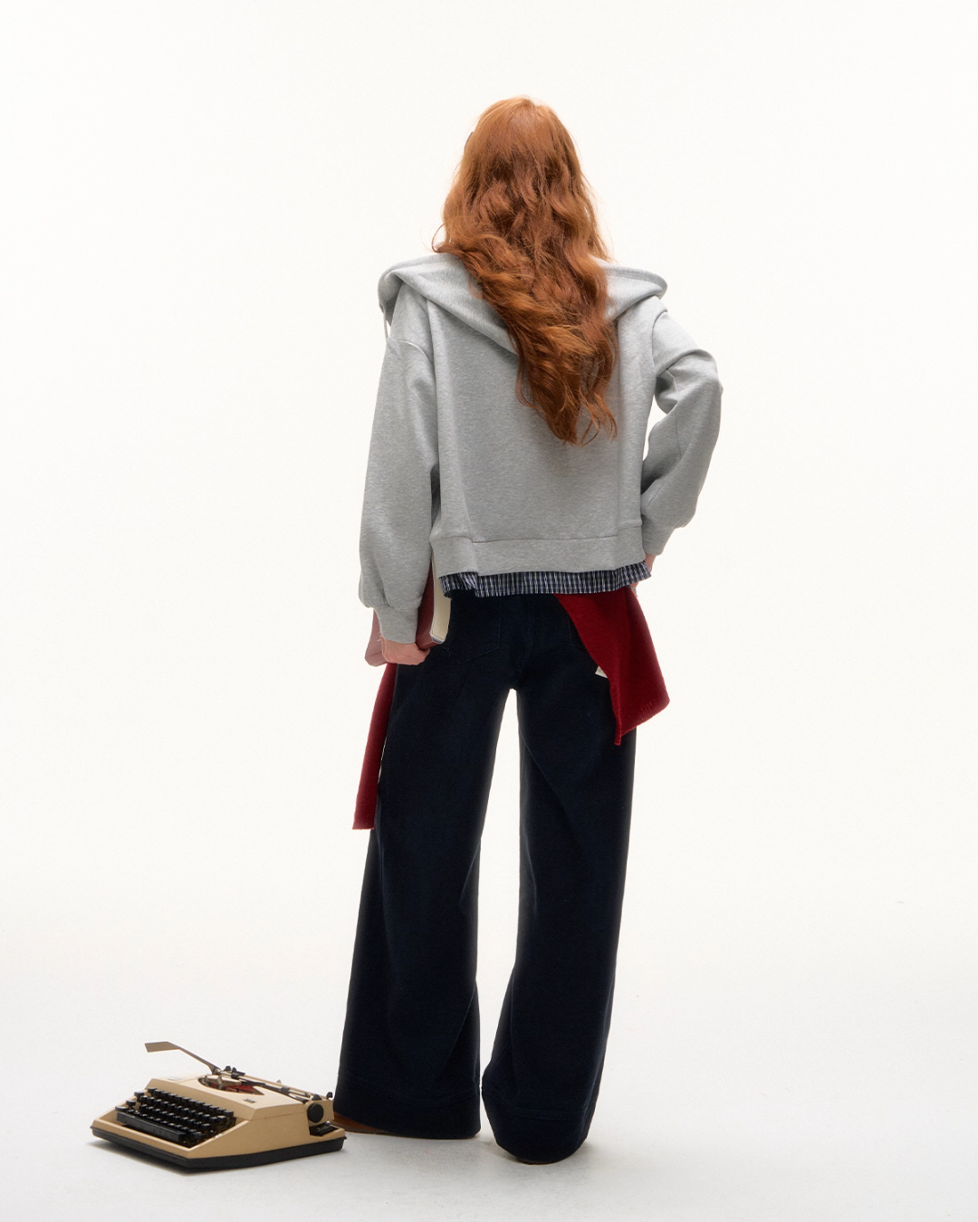 Plaid Spliced Hood Hoodie / Mini Skirt / Flare Pants ASG0066