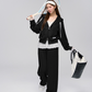 Double Zip Hood Jacket / Frill Docking Sweatpants ASG0017