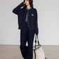 Round Neck Long Sleeve Knit Cardigan VAS0139