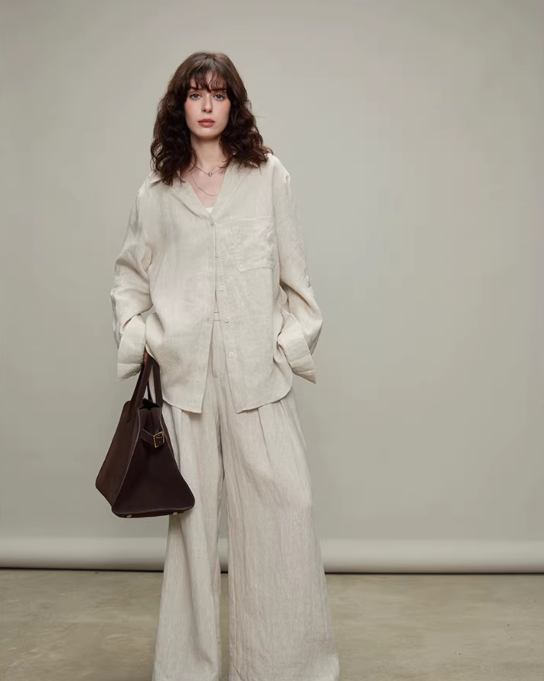 Linen Long-Sleeve Shirt / Casual Pants TEO0003