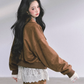 Wool Blazer Jacket/Mini Skirt/Frill Lace Blouse LAS0042