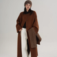 Collarless Coat with Checkered Scarf SRS0405