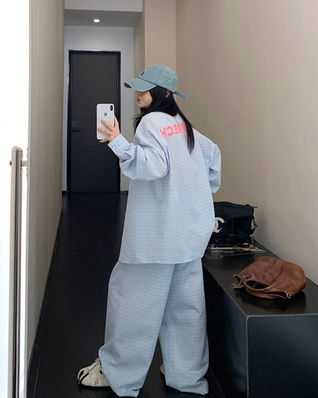 Plaid Long Sleeve Shirt / Loose Pants YLS0916