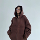 Embossed Logo Zip Hoodie YLS0910