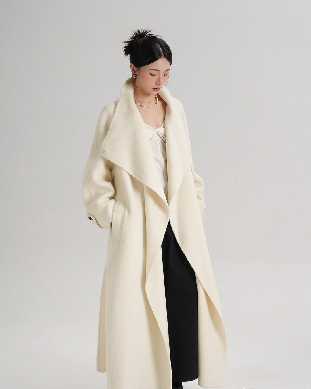 Tie Waist Wool Coat SRS0362