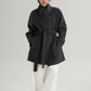 Half Turtleneck Black Coat SRS0320