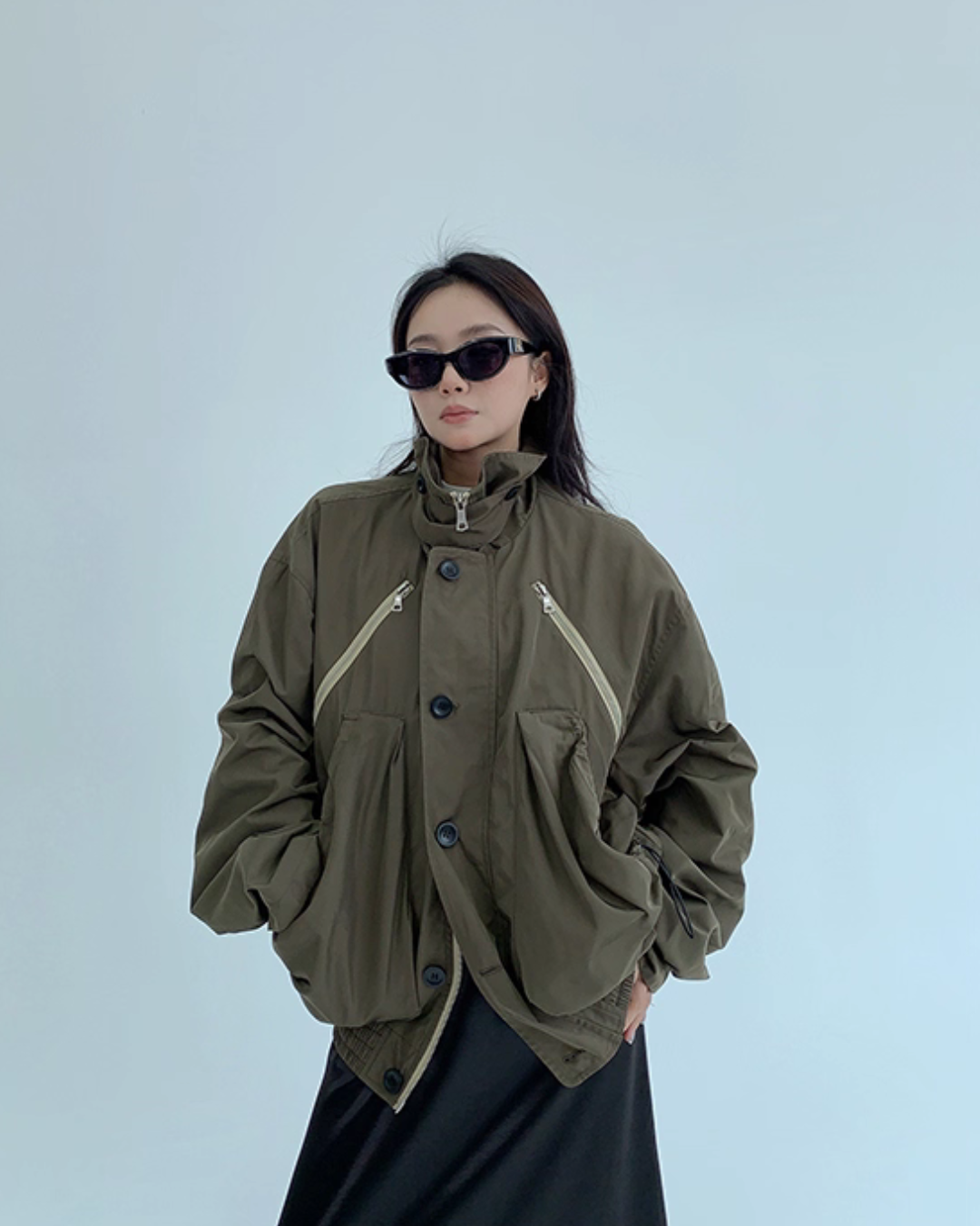 Stand Collar Balloon Sleeve Jacket YLS0921