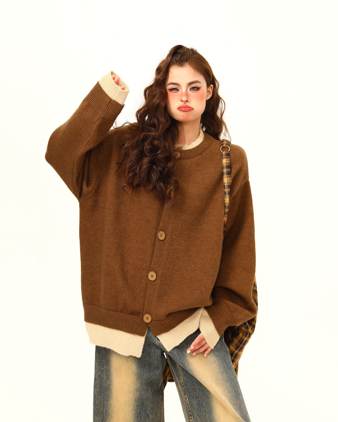 Round Neck Knit Cardigan WDZ0035