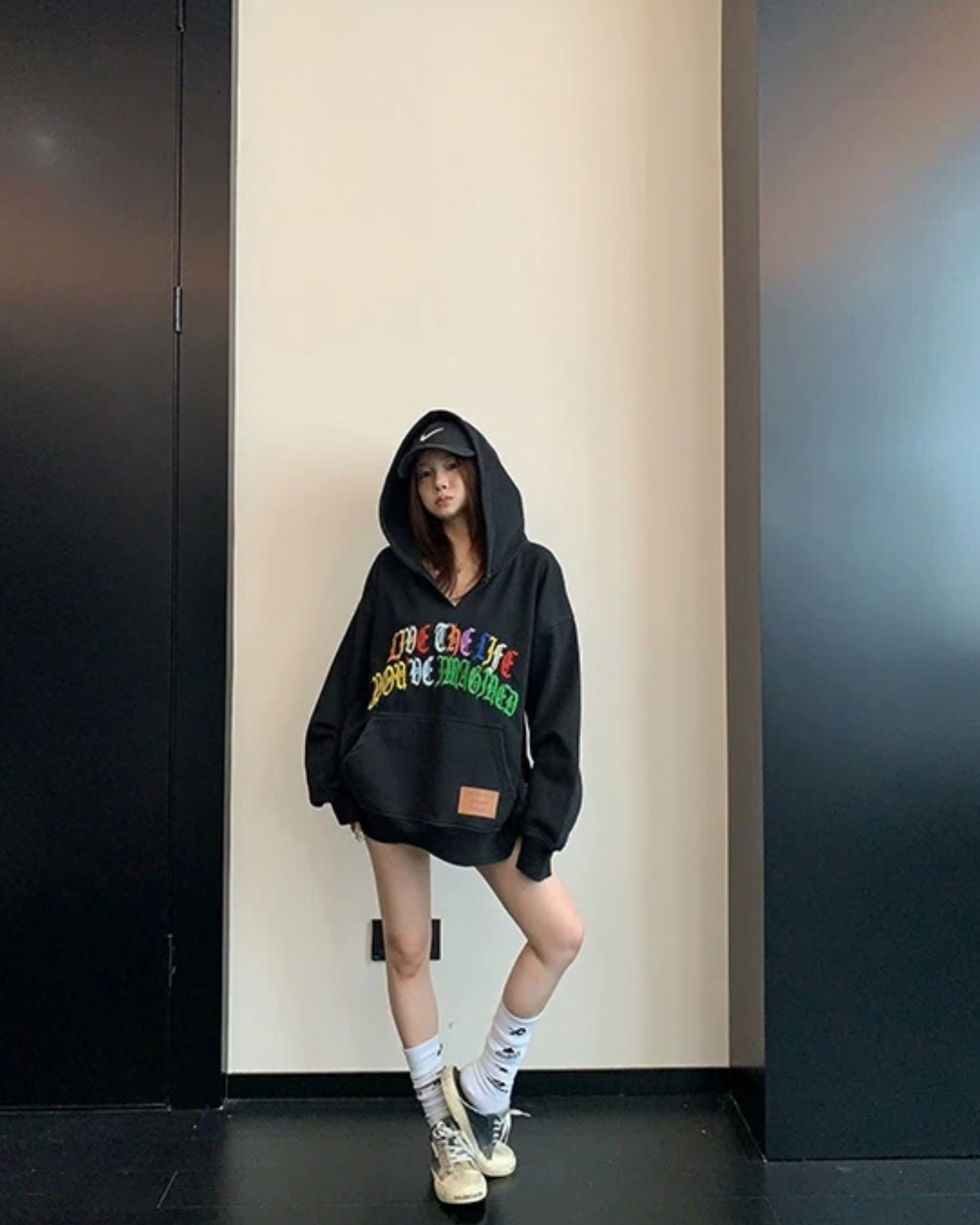 Key Neck Rainbow Logo Sweat Hoodie YLS1058