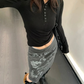 Half-Button Slim Top YLS1052