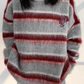 Border Shaggy Knit Tops YLS0713