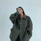 Leather Collar Military Jacket YLS0914