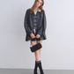 Lace Collar Zip Jacket / Flared Mini Skirt ASG0084