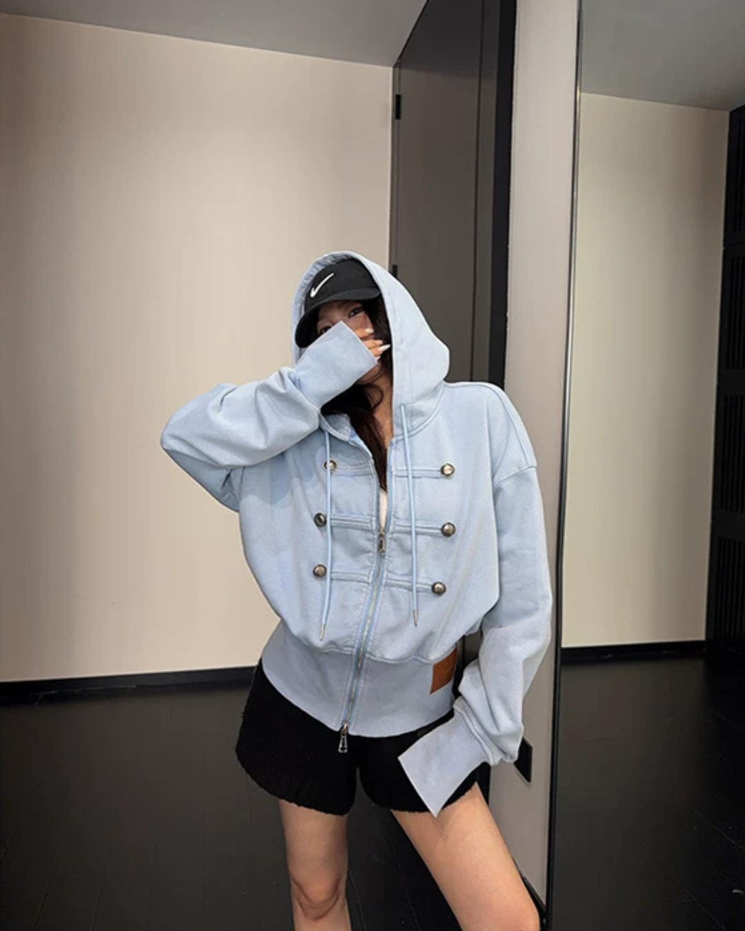Napoleon-Style Zip-Up Hoodie YLS1071
