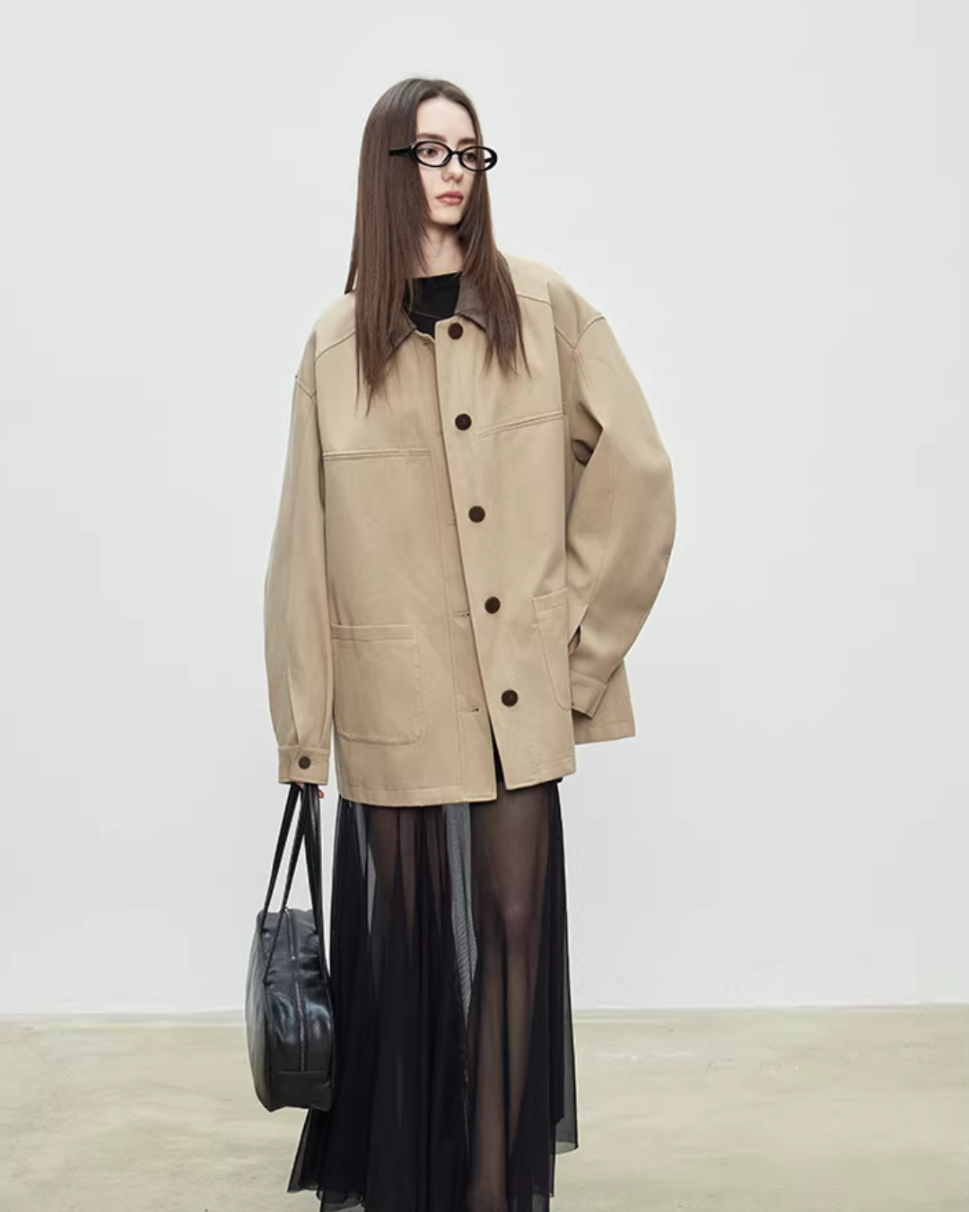 Patchwork Mid-Length Trench Coat TEO0008