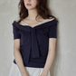 V-neck Navy Blue Dress SMS0025