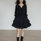 Round Neck Linen Long Sleeve Dress VAS0152