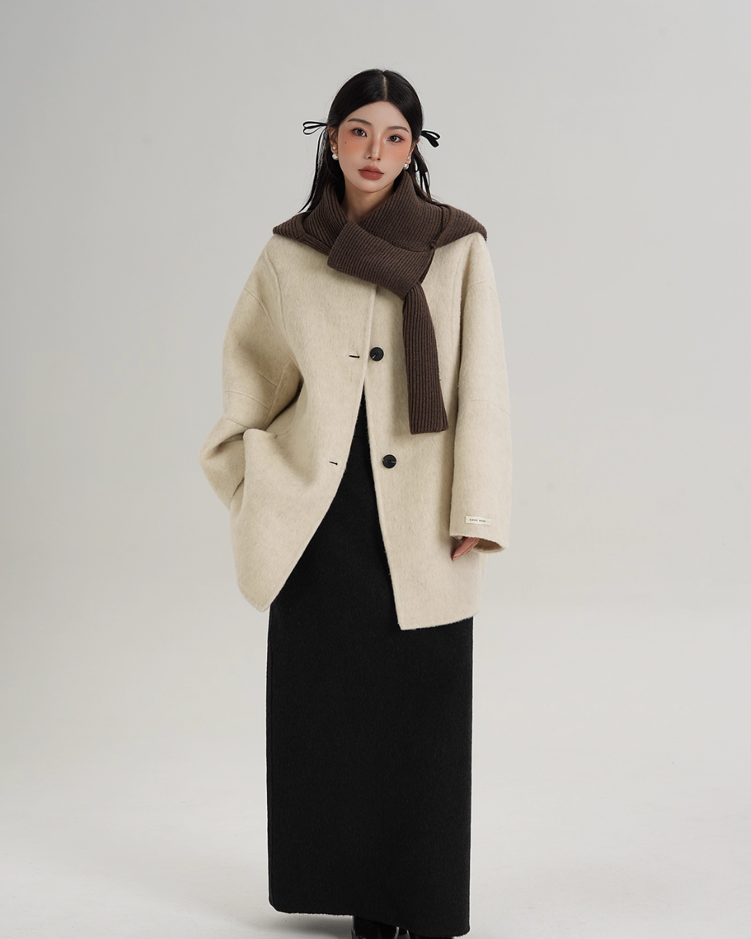 Scarf Design Wool Coat SRS0375